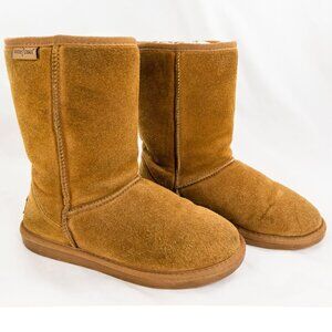 Minnetonka Sheepskin Suede Mid-Calf Boots Size 8 Women’s | Cozy Wool Lining